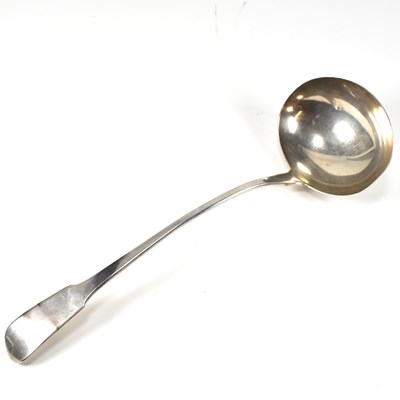 Lot 148 - GEORGE III HALLMARKED SILVER LARGE LADLE