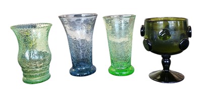 Lot 129 - FOUR MID CENTURY PIECES OF GLASSWARE