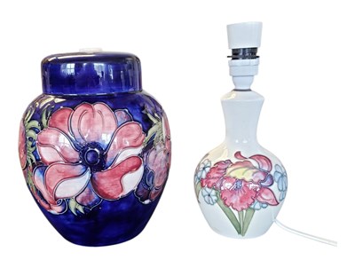 Lot 468 - MOORCROFT - TWO 20TH CENTURY POTTERY LAMP BASES