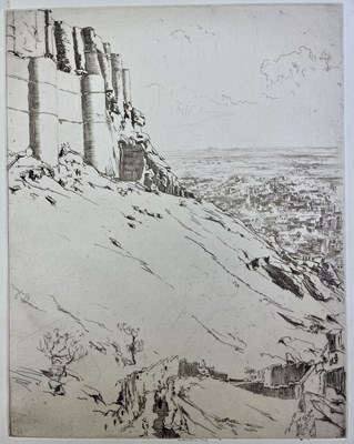 Lot 523 - ERNEST STEPHEN LUMSDEN - FORT & CITY, JODHPUR - DRYPOINT ETCHING