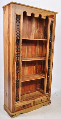Lot 1024 - LARGE 20TH CENTURY SHEESHAM OPEN WINDOW BOOKCASE