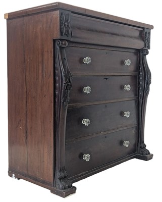Lot 945 - 19TH CENTURY VICTORIAN MAHOGANY CHEST OF DRAWERS