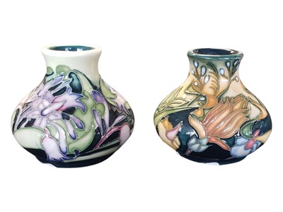 Lot 77 - MOORCROFT - TWO 21ST CENTURY STUDIO POTTERY MINIATURE VASES