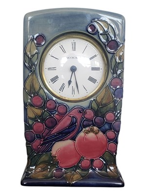 Lot 7 - MOORCROFT - 20TH CENTURY STUDIO POTTERY MANTEL CLOCK