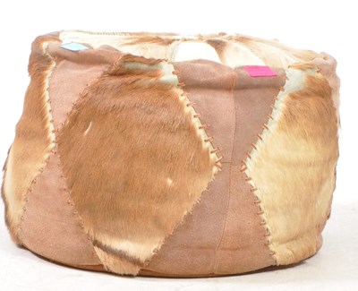 Lot 1036 - VINTAGE 20TH CENTURY CALF ANIMA,L HIDE FOOTSTOOL