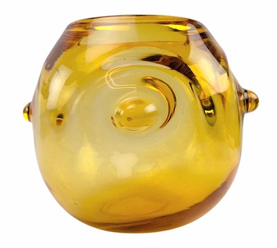 Lot 14 - WILLIAM WILSON FOR WHITEFRIARS - 1937 ART DECO AMBER VASE