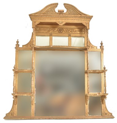 Lot 387 - EARLY 20TH CENTURY GILT WOOD OVER MANTEL MIRROR SHELF