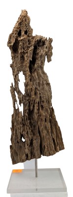 Lot 428 - MODERN ART DRIFTWOOD PANEL SCULPTURE ON STAND