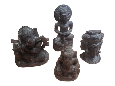 Lot 268 - COLLECTION OF CARVED SOAPSTONE HINDU STATUES