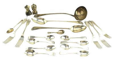 Lot 87 - TWO 18TH CENTURY GEORGE III HALLMARKED SILVER SPOONS & OTHERS
