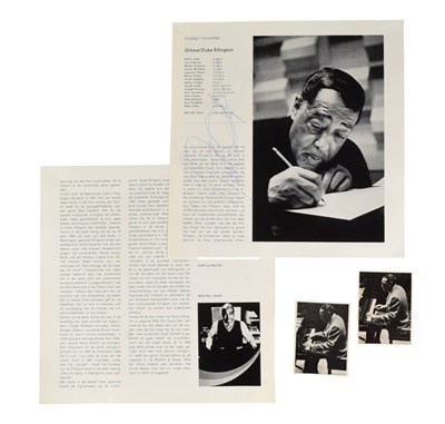 Lot 177 - JAZZ - DUKE ELLINGTON - AUTOGRAPH ON A JAZZ PROGRAMME PAGE