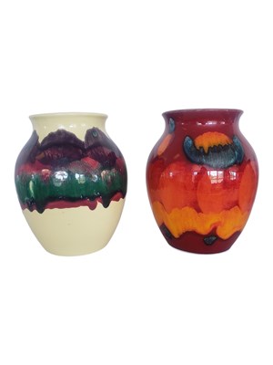 Lot 92 - POOLE POTTERY - TWO 20TH CENTURY CERAMIC BALUSTER VASES