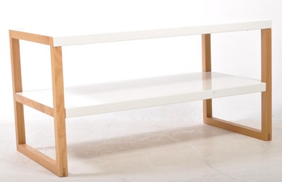 Lot 841 - HABITAT RECTANGULAR COFFEE TABLE WHITE AND OAK