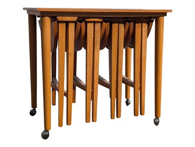 Lot 834 - POUL HUNDEVAD, DENMARK - MID CENTURY TEAK QUARTETTO NEST OF TABLES