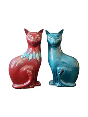 Lot 101 - POOLE POTTERY - TWO LATE 20TH CENTURY VINTAGE CAT FIGURES