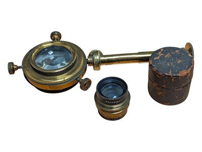 Lot 275 - CARL ZEISS JEN 19TH CENTURY BRASS & GLASS CAMERA LENS