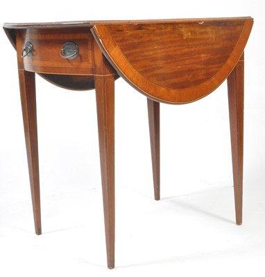 Lot 981 - GEORGE III 19TH CENTURY MAHOGANY INLAID PEMBROKE TABLE