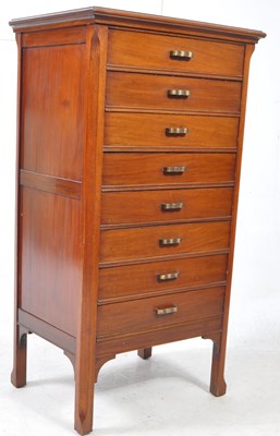 Lot 993 - EDWARDIAN WALNUT PEDESTAL SHEET MUSIC CHEST OF DRAWERS