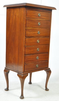 Lot 997 - EARLY 20TH CENTURY MAHOGANY SHEET MUSIC CHEST OF DRAWERS