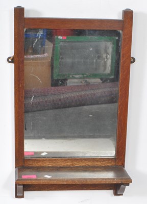 Lot 989 - VICTORIAN 19TH CENTURY OAK WALL MIRROR