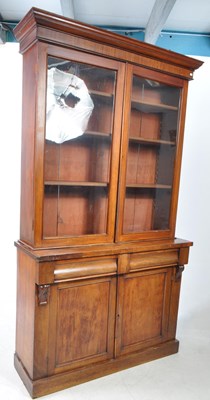 Lot 1010 - VICTORIAN MAHOGANY GLAZED LIBRARY BOOKCASE