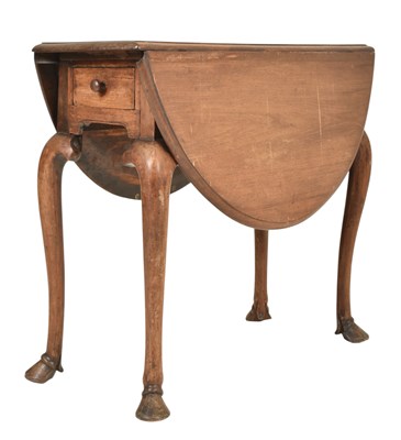 Lot 366 - 19TH CENTURY MAHOGANY HOOF LEG DROP LEAF TABLE