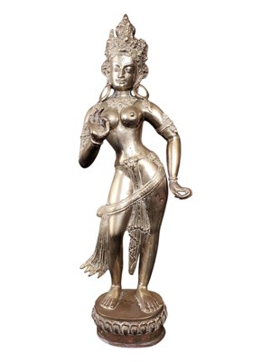 Lot 280 - 20TH CENTURY VINTAGE BRASS HINDU GODDESS TARA SCULPTURE FIGURE
