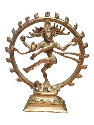 Lot 289 - LATE 20TH CENTURY HINDU GODDESS BRASS SHIVA NATARAJA FIGURE