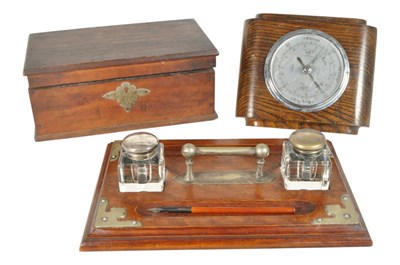 Lot 292 - 19TH CENTURY DESK TIDY & OTHER ITEMS