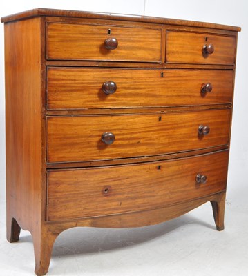 Lot 973 - VICTORIAN MAHOGANY BOW FRONT CHEST OF DRAWERS