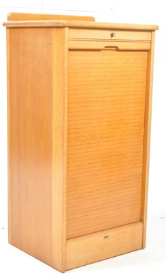 Lot 852 - VINTAGE 20TH CENTURY OAK TAMBOUR CABINET