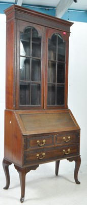 Lot 987 - EDWARDIAN CHINESE CHIPPENDALE MAHOGANY BUREAU