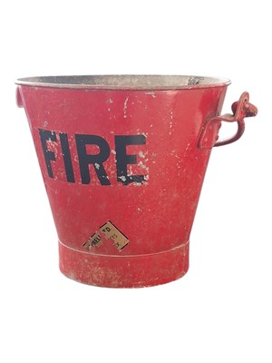 Lot 324 - VINTAGE 20TH CENTURY RED PAINTED FIRE BUCKET