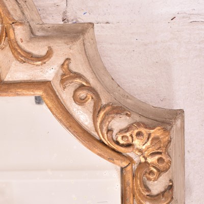 Lot 521 - 19TH CENTURY WHITE & GILT PAINTED WOOD FIREPLACE SURROUND & MIRROR FRAME