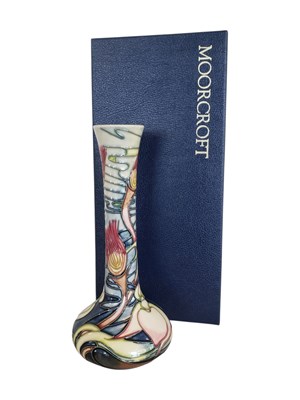 Lot 130 - MOORCROFT - 2002 ORCHID ARABESQUE POTTERY VASE BY EMMA BOSSONS