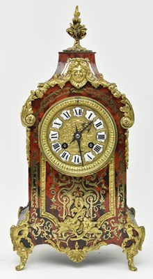 Lot 65 - W.B.K. & FILS, PARIS - 19TH CENTURY BRASS & BOULLE WORK MANTEL CLOCK