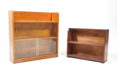 Lot 962 - 1930S ART DECO MAHOGANY WATERFALL BOOKCASE & GOLDEN OAK WINDOW BOOKCASE