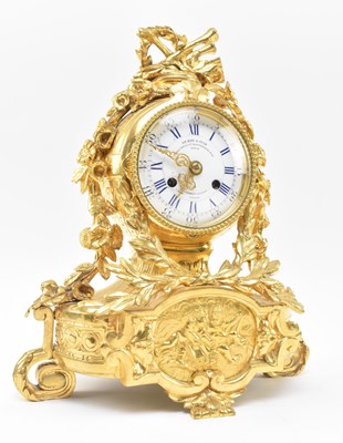 Lot 75 - LE ROY & FILLS, PARIS - FRENCH 19TH CENTURY GILT METAL 8-DAY MANTEL CLOCK