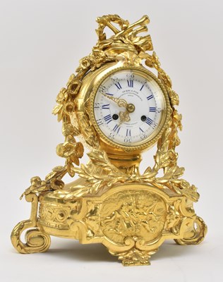 Lot 75 - LE ROY & FILLS, PARIS - FRENCH 19TH CENTURY GILT METAL 8-DAY MANTEL CLOCK