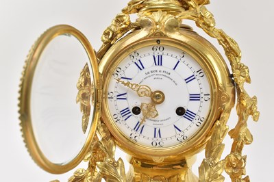 Lot 75 - LE ROY & FILLS, PARIS - FRENCH 19TH CENTURY GILT METAL 8-DAY MANTEL CLOCK