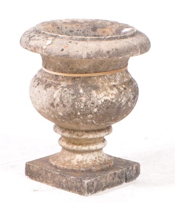 Lot 959 - 20TH CENTURY MARBLE STONE CAMPANA URN PLANTER