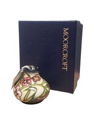Lot 155 - MOORCROFT - 2000 CERAMIC POTTERY LITTLE GEM VASE BY KERRY GOODWIN