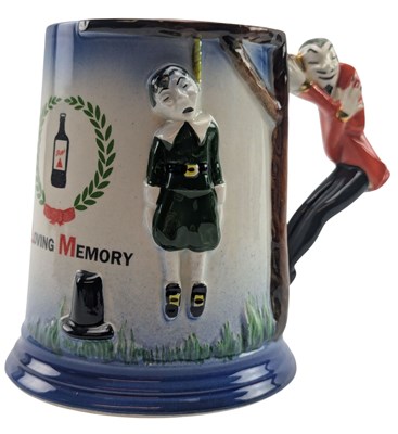 Lot 17 - CALRTON WARE - BASS - 1930S IN LOVING MEMORY HANGMAN TANKARD
