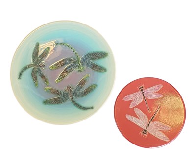 Lot 139 - DENNIS CHINA WORKS - TWO 21ST CENTURY DRAGONFLY PLATES