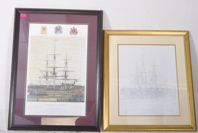 Lot 850 - AFTER MATTHEW GRAYSON - TWO 21ST CENTURY HMS VICTORY PRINTS