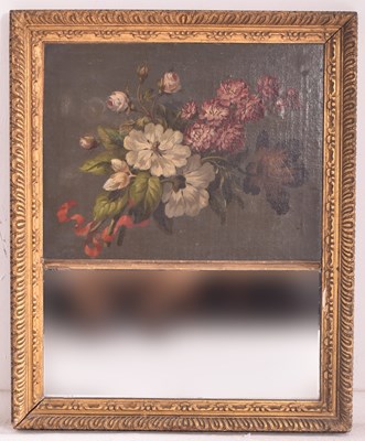 Lot 421 - FRENCH 19TH CENTURY GILT GESSO & WOOD HAND PAINTED TRUMEAU WALL MIRROR