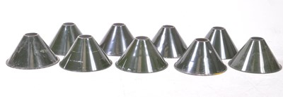 Lot 866 - NINE VINTAGE INDUSTRIAL ENAMELLED LIGHT SHADES