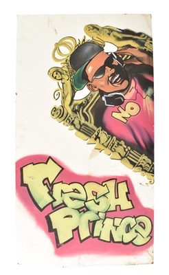 Lot 183 - VINTAGE 1990S FRESH PRINCE OF BEL AIR SPRAY PAINTED PANEL BOARD