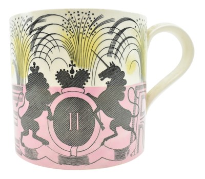 Lot 85 - ERIC RAVILIOUS FOR WEDGWOOD - 1953 QUEEN ELIZABETH II CORONATION MUG
