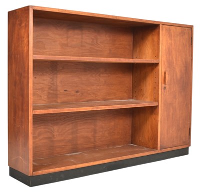 Lot 871 - BRITISH MODERN DESIGN - LOW TEAK WOOD BOOKCASE CUPBOARD